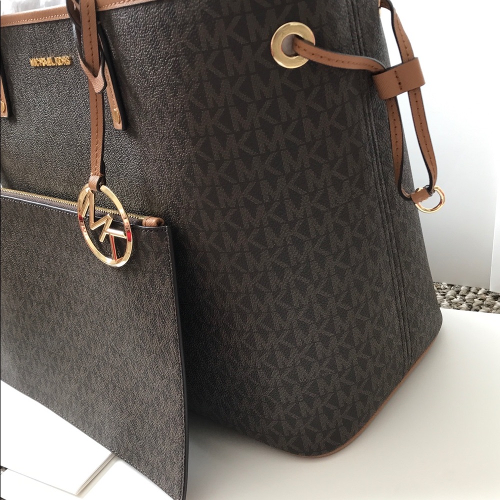 ❤️🌷mk tote/drawstring/large/shoulder bag/brown l - Picture 5 of 8